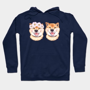 Happy Shiba Inus with Flower Crown Hoodie